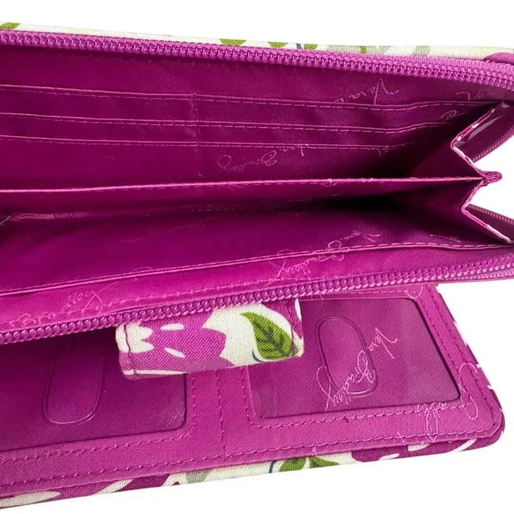 Vera Bradley Julep Tulip Turnlock Wallet Purple Green